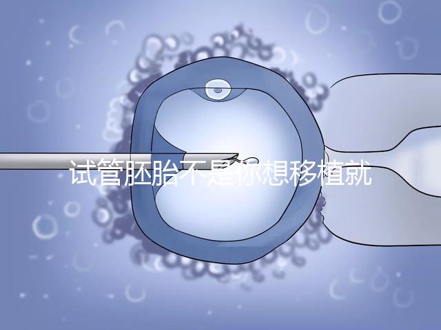 試管胚胎不是你想移植就可以移動的，需要滿足這些條件！